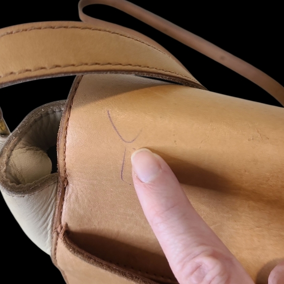 Madewell Abroad Classic Tan And Cream Thick Leather Shoulder/ Crossbody Bag - Picture 5 of 10